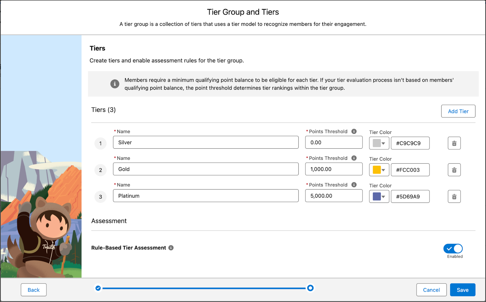 Salesforce Loyalty tiers